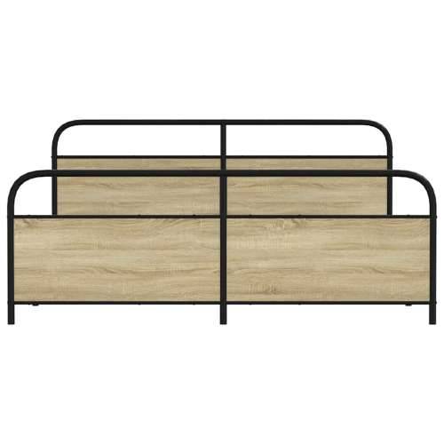 Metalni okvir kreveta bez madraca boja hrasta sonome 193x203 cm - sonoma hrast 193 x 203 cm s uzglavljem i podnožjem Cijena