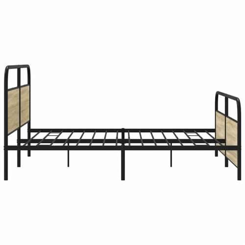 Metalni okvir kreveta bez madraca boja hrasta sonome 193x203 cm - sonoma hrast 193 x 203 cm s uzglavljem i podnožjem Cijena