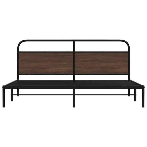Metalni okvir kreveta bez madraca smeđa boja hrasta 180x200 cm - Smeđi hrast 180 x 200 cm s uzglavljem Cijena