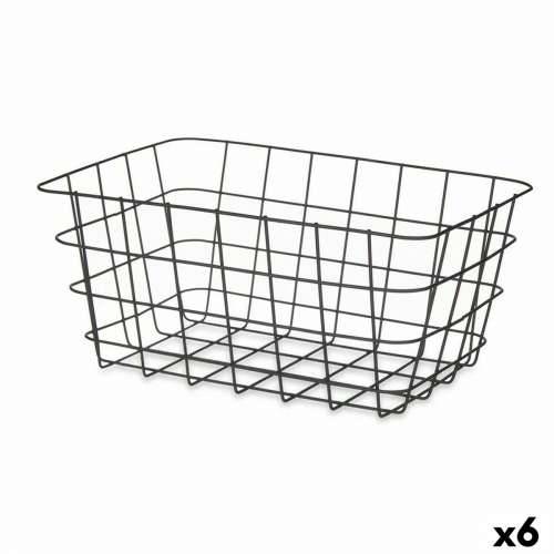 Višenamjenska Košara Kinvara W579K-M BLACK Crna Metal 30,3 x 14 x 22,5 cm Pravokutno (6 kom.) Cijena