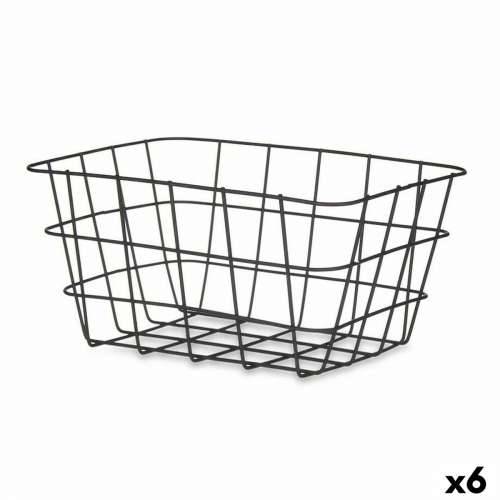 Višenamjenska Košara Kinvara W5759K-S BLACK Crna Metal 24,5 x 12 x 18 cm Pravokutno (6 kom.) Cijena