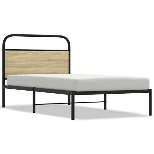 Okvir kreveta bez madraca boja hrasta sonome 107x203 cm drveni - sonoma hrast 107 x 203 cm s uzglavljem Cijena