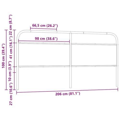 Uzglavlje smeđa boja hrasta 200 cm čelik i konstruirano drvo - Smeđi hrast 200 cm 1 Cijena