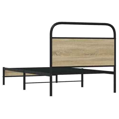 Okvir kreveta bez madraca boja hrasta sonome 90 x 200 cm drveni - sonoma hrast 90 x 200 cm s uzglavljem i niskim podnožjem Cijena