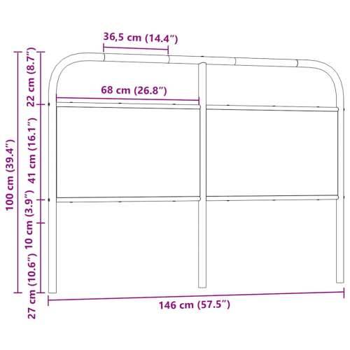 Uzglavlje boja hrasta sonome 140 cm čelik i konstruirano drvo - sonoma hrast 140 cm 1 Cijena