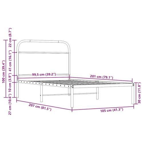 Okvir kreveta bez madraca smeđa boja hrasta 100 x 200 cm drveni - Smeđi hrast 100 x 200 cm s uzglavljem Cijena