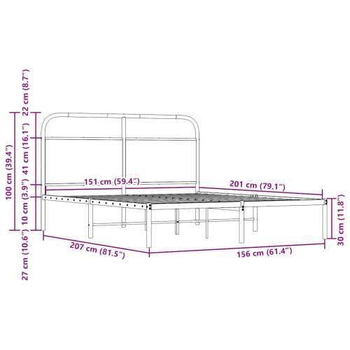 Okvir kreveta bez madraca smeđa boja hrasta 150x200 cm drveni - Smeđi hrast 150 x 200 cm s uzglavljem Cijena