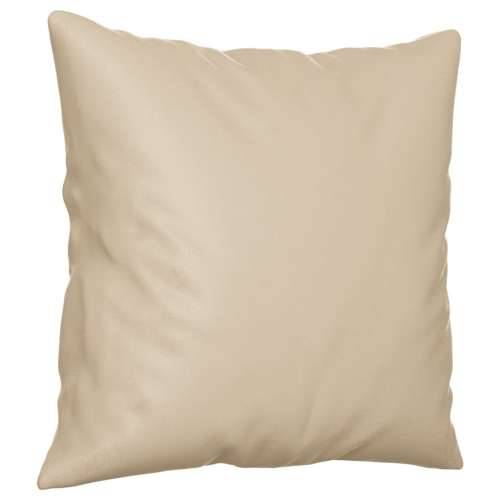 4-dijelni set sofa s jastucima krem od mikrovlakana - Krema s jastucima i tabureom Cijena