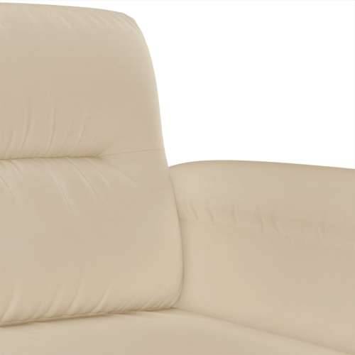 4-dijelni set sofa s jastucima krem od mikrovlakana - Krema s jastucima i tabureom Cijena