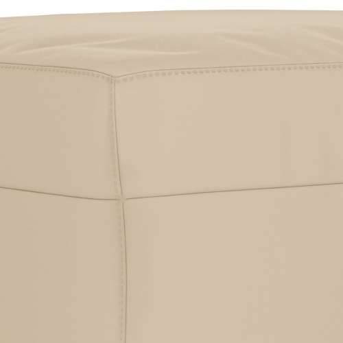 4-dijelni set sofa s jastucima krem od mikrovlakana - Krema s jastucima i tabureom Cijena
