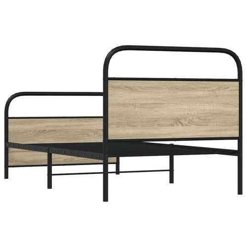 Okvir kreveta bez madraca boja hrasta sonome 100x200 cm drveni - sonoma hrast 100 x 200 cm s uzglavljem i podnožjem Cijena