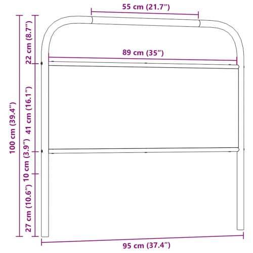 Uzglavlje boja hrasta sonome 90 cm čelik i konstruirano drvo - sonoma hrast 90 cm 1 Cijena
