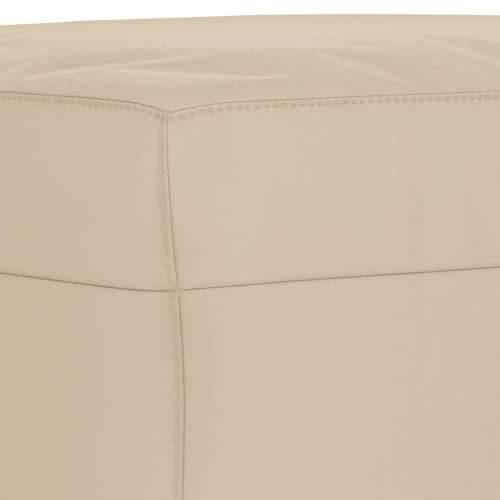 3-dijelni set sofa s jastucima krem od mikrovlakana - Krema s jastucima i tabureom Cijena