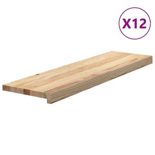 Gazišta za stepenice 12 kom od netretirane masivne hrastovine - Prirodna 90 x 25 x 2 cm 12 Cijena