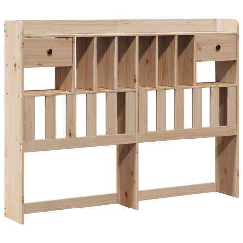 Krevet s regalom za knjige bez madraca 140x190 cm od borovine - Prirodna 140 x 190 cm Cijena