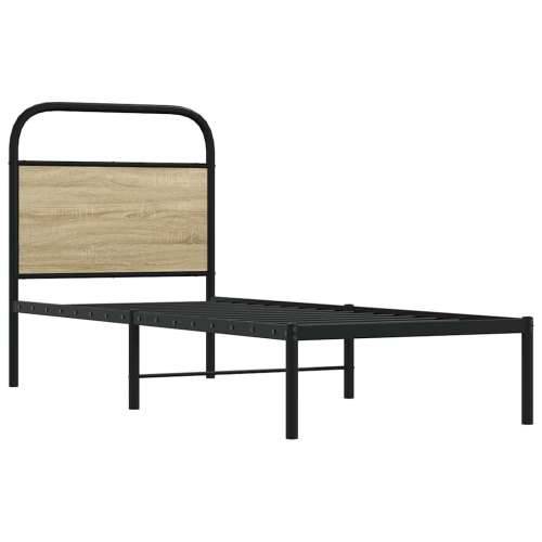 Okvir kreveta bez madraca boja hrasta sonome 75 x 190 cm drveni - sonoma hrast 75 x 190 cm s uzglavljem Cijena