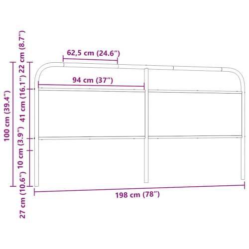 Uzglavlje smeđa boja hrasta 190 cm čelik i konstruirano drvo - Smeđi hrast 190 cm 1 Cijena