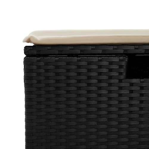 Vrtna garnitura - 2-dijelni set vrtnih sofa s jastucima crni od poliratana bagrem - Crna i krem 1 Cijena