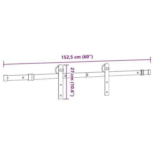 Gornja vodilica za klizna vrata 152 cm čelični crni - 152 cm 1 Cijena