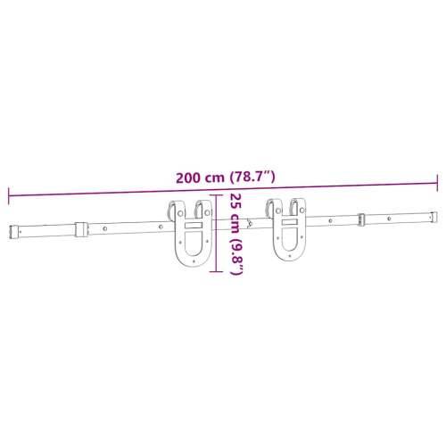 Gornja vodilica za klizna vrata 200 cm čelični crni - 200 cm 1 Cijena