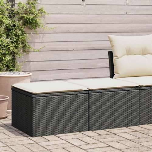 Vrtna garnitura - 2-dijelni set vrtnih sofa s jastucima crni od poliratana bagrem - Crna i krem 1 Cijena