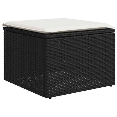 Vrtna garnitura - 2-dijelni set vrtnih sofa s jastucima crni od poliratana bagrem - Crna i krem 1 Cijena