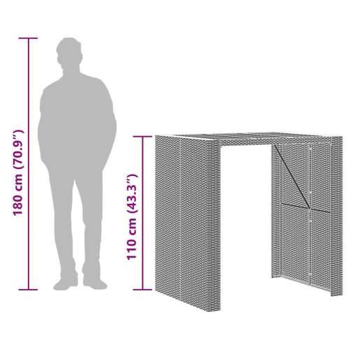3-dijelni vrtni barski set bez jastucima sivi poliratana bagrem - Siva 105 cm 2 Cijena