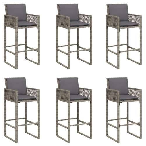 7-dijelni vrtni barski set s jastucima sivi poliratana bagrem - Siva 185 cm 6 Cijena
