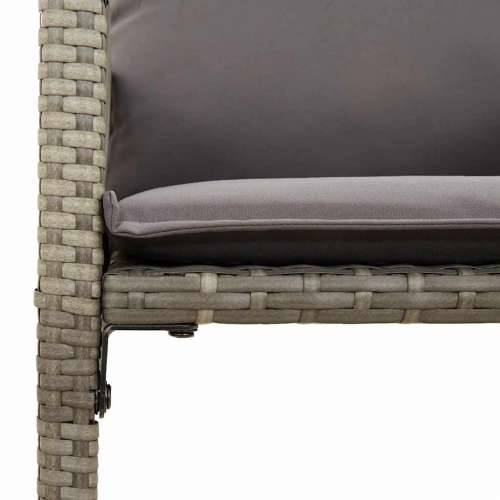 7-dijelni vrtni barski set s jastucima sivi poliratana bagrem - Siva 185 cm 6 Cijena