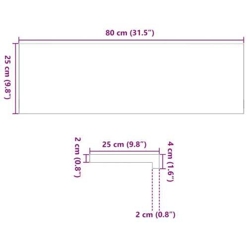 Prozorske klupice 2 kom 80x25x2 cm netretirane masivne hrast - Prirodna 80 x 25 x 2 cm 1 Cijena