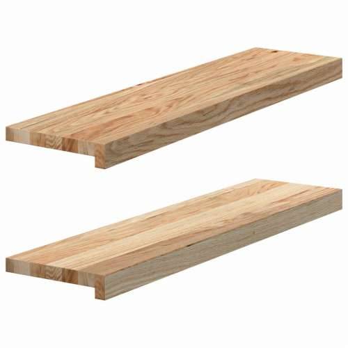 Prozorske klupice 2 kom 80x20x2 cm netretirane masivne hrast - Prirodna 80 x 20 x 2 cm 1 Cijena