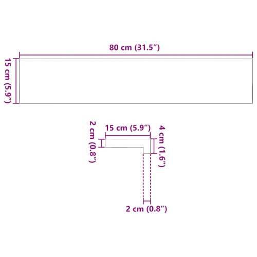 Prozorske klupice 2 kom tamnosmeđe 80x15x2 cm masivne hrast - Tamno smeđa 80 x 15 x 2 cm 1 Cijena
