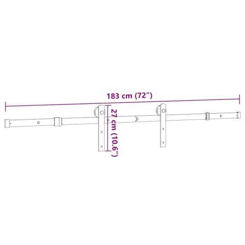 Gornja vodilica za klizna vrata 183 cm čelični crni - 183 cm 1 Cijena