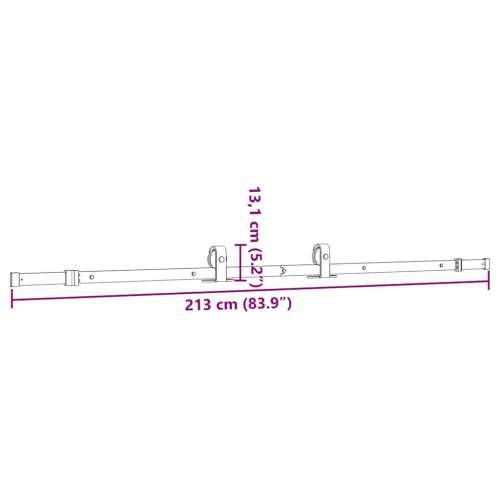 Gornja vodilica za klizna vrata 213 cm čelični crni - 213 cm Cijena
