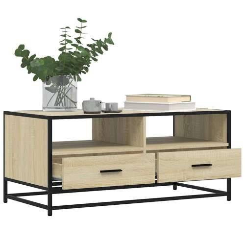 Stolić za kavu boja hrasta 100 x 50 x 45 cm od drva i metala - sonoma hrast 1 Cijena