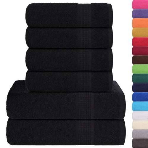 6-dijelni set ručnika crni 360 gsm 100 % pamuk - Crna 1 Cijena