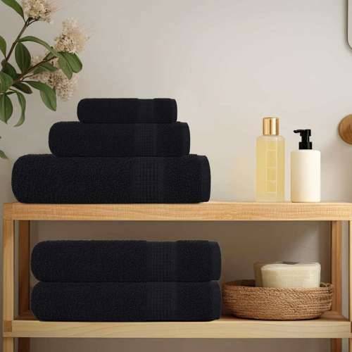 6-dijelni set ručnika crni 360 gsm 100 % pamuk - Crna 1 Cijena