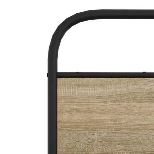 Metalni okvir kreveta bez madraca boja hrasta 200x200 cm - Dimljeni hrast 200 x 200 cm s uzglavljem i dvostrukim niskim podnožje Cijena