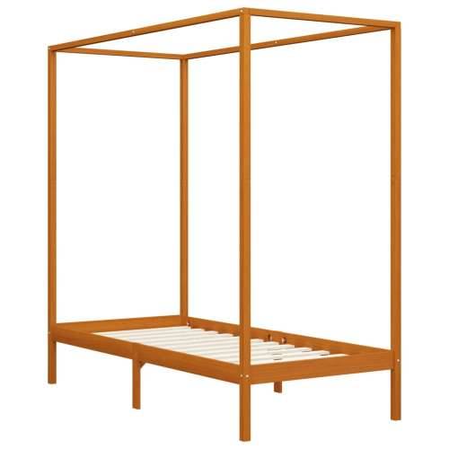 Okvir za krevet s baldahinom od borovine boja meda 100 x 200 cm - boja meda 100 x 200 cm Cijena