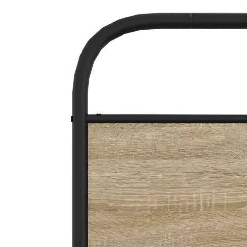 Okvir kreveta bez madraca dimljena boja hrasta 80x200 cm drveni - Dimljeni hrast 80 x 200 cm s uzglavljem i dvostrukim niskim po Cijena