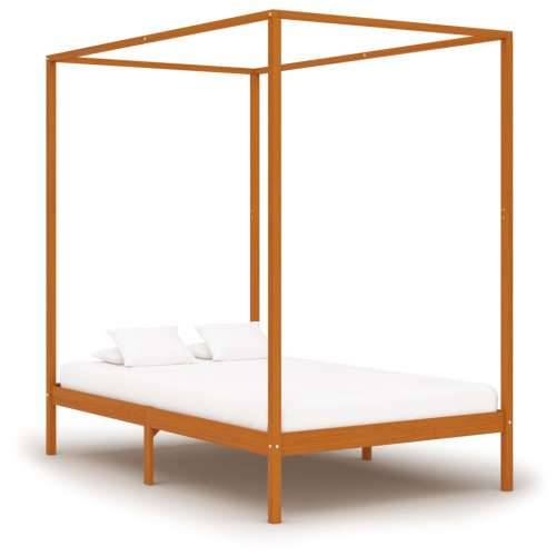 Okvir za krevet s baldahinom od borovine boja meda 120 x 200 cm Cijena