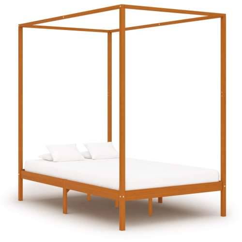 Okvir za krevet s baldahinom od borovine boja meda 120 x 200 cm - boja meda 120 x 200 cm Cijena
