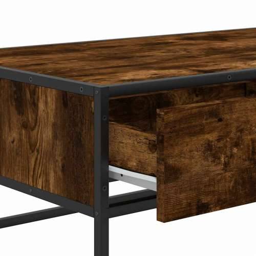 Stolić za kavu boja hrasta 100 x 50 x 35 cm od drva i metala - Dimljeni hrast 1 Cijena