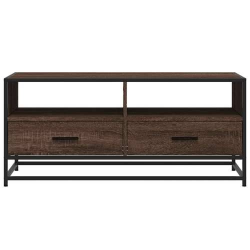 Stolić za kavu smeđa boja hrasta 100x50x45 cm od drva i metala - Smeđi hrast 1 Cijena