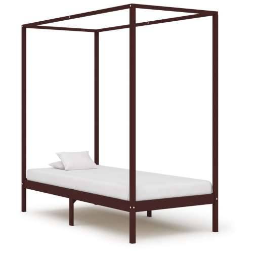 Okvir za krevet s baldahinom od borovine tamnosmeđi 90 x 200 cm Cijena