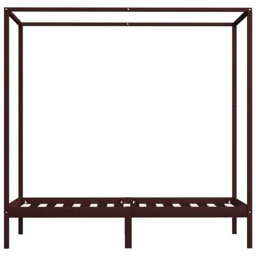 Okvir za krevet s baldahinom od borovine tamnosmeđi 90 x 200 cm Cijena