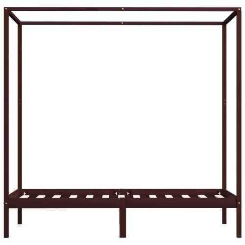 Okvir za krevet s baldahinom od borovine tamnosmeđi 90 x 200 cm - Tamno smeđa 90 x 200 cm Cijena