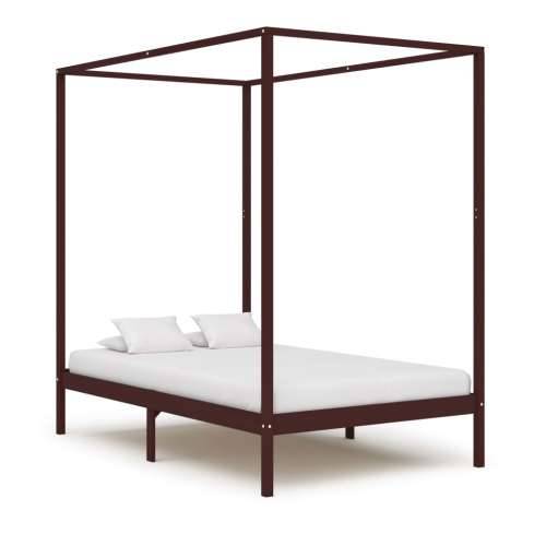 Okvir za krevet s baldahinom od borovine tamnosmeđi 120x200 cm Cijena