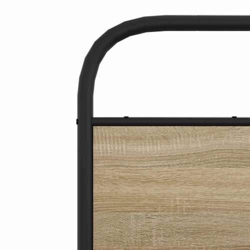 Metalni okvir kreveta bez madraca boja hrasta 160x200 cm - Dimljeni hrast 160 x 200 cm s uzglavljem i visokim podnožjem Cijena