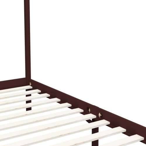 Okvir za krevet s baldahinom od borovine tamnosmeđi 180x200 cm Cijena